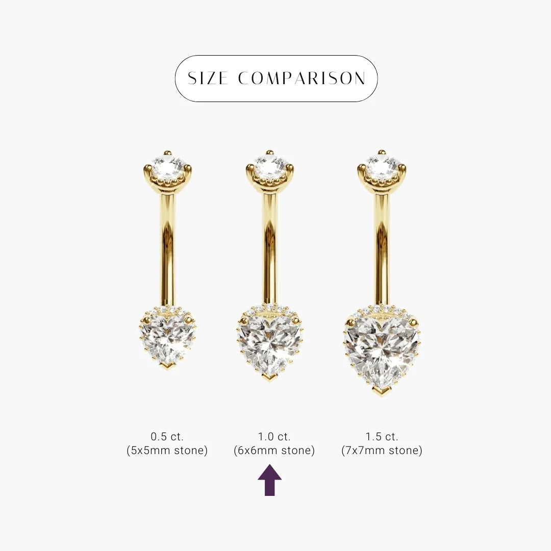 La Femme Heart Pavé 1.0 ct. Diamond Belly Ring