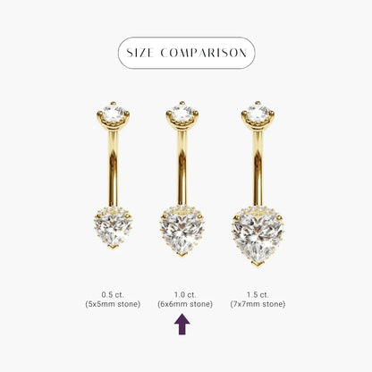 La Femme Heart Pavé 1.0 ct. Diamond Belly Ring