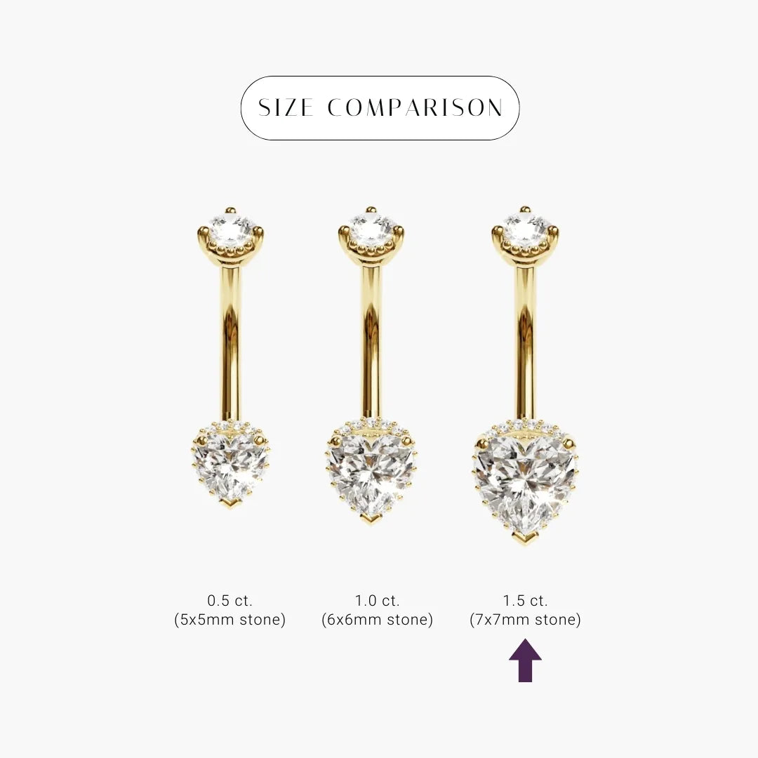 La Femme Heart Pavé 1.5 ct. Diamond Belly Ring