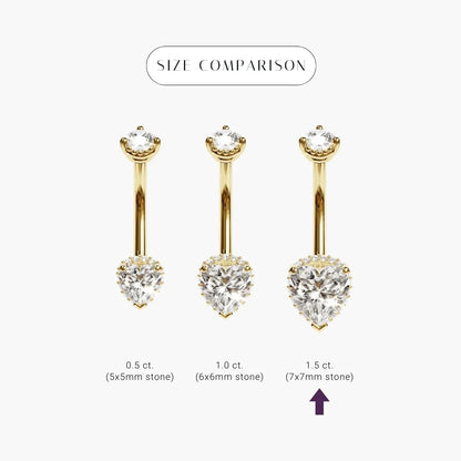 La Femme Heart Pavé 1.5 ct. Diamond Belly Ring