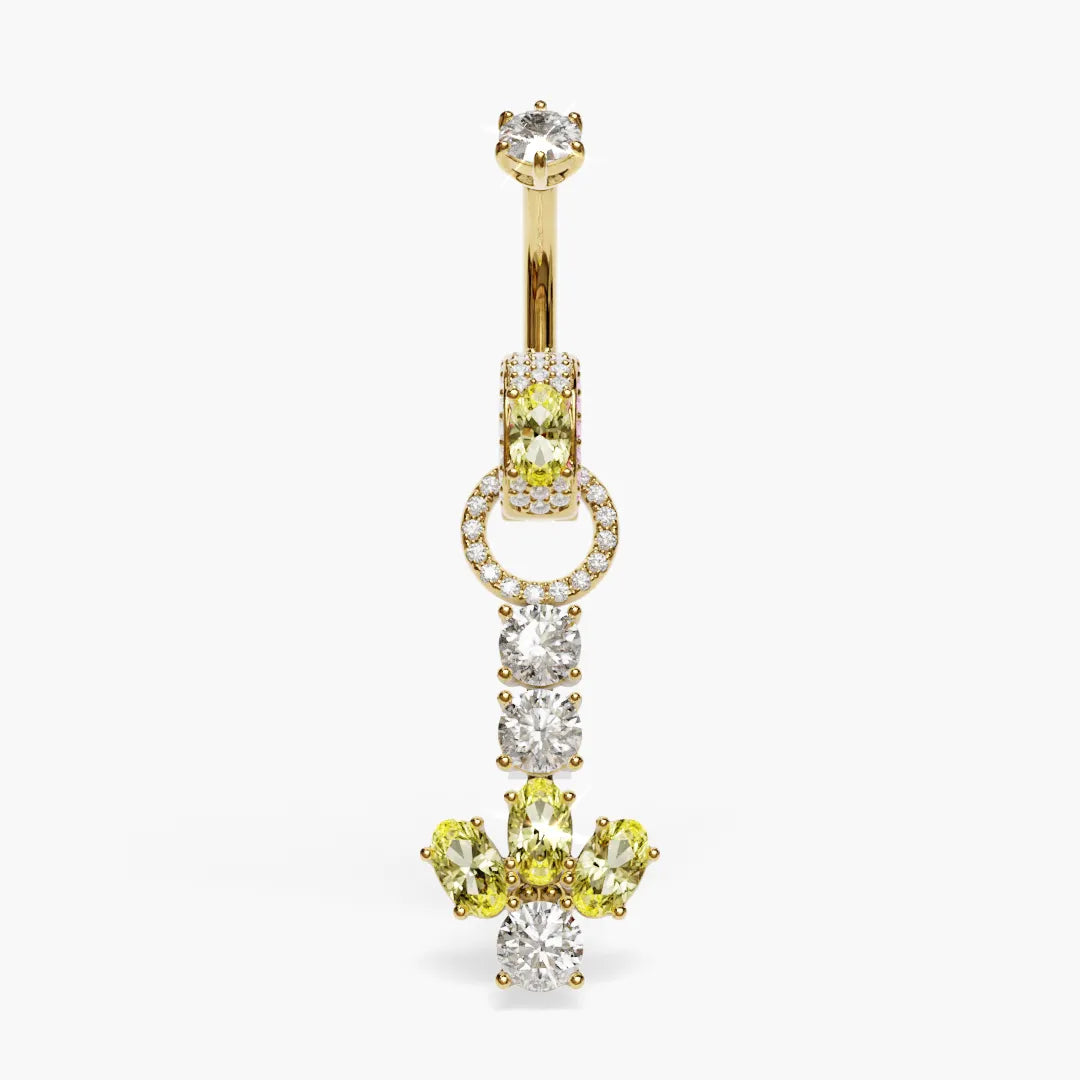 Angel Dome Yellow Moissanite Belly Ring