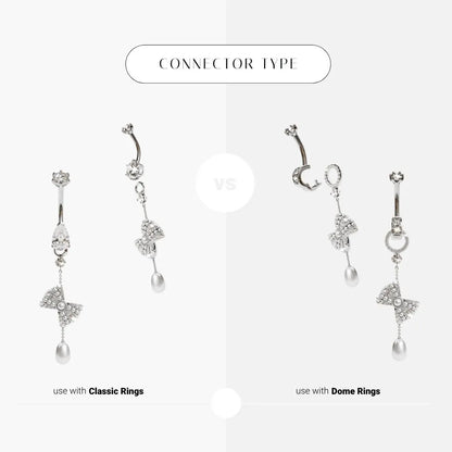 Lover's Bow Charm White Gold