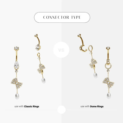 Lover's Bow Charm Yellow & Rose Gold