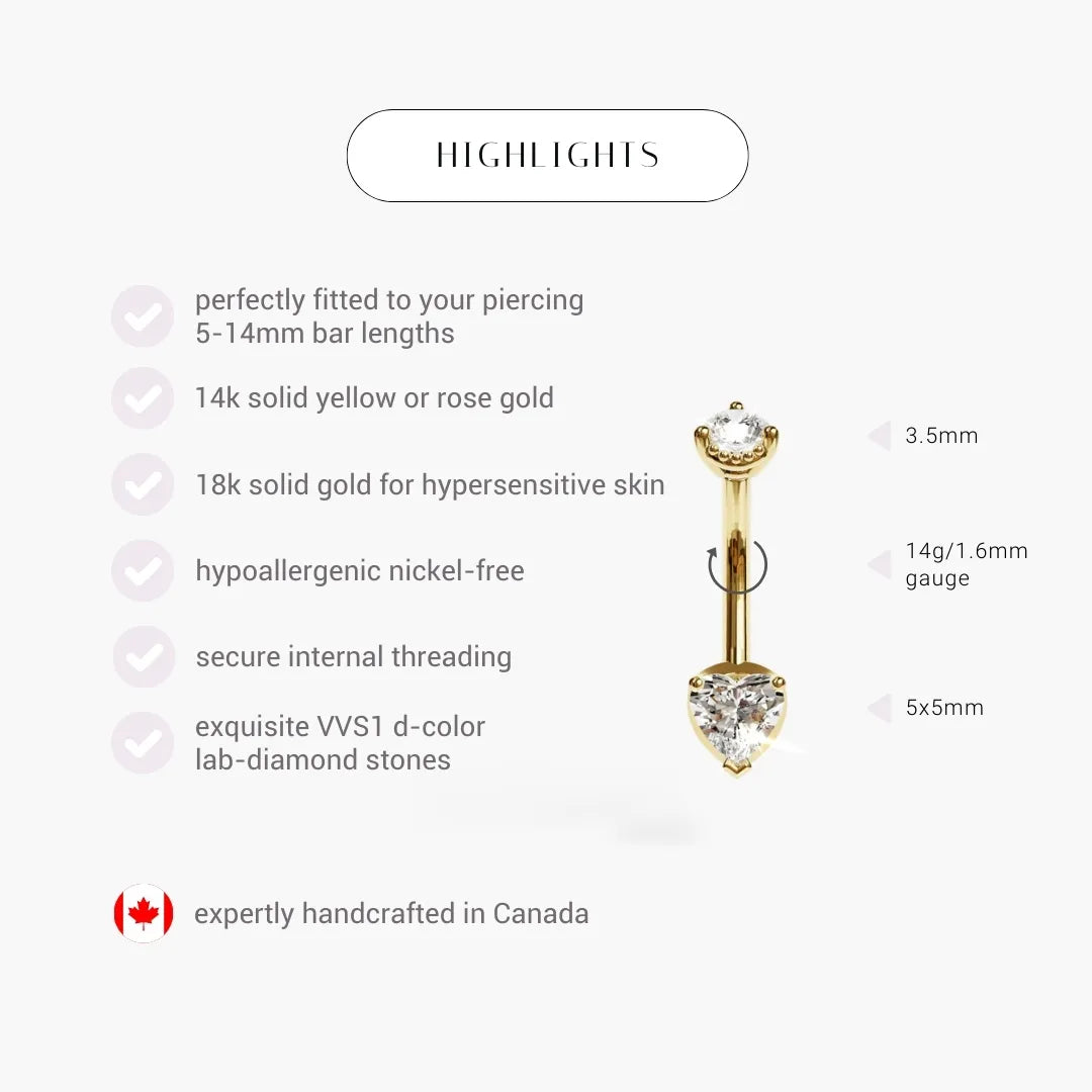 La Femme Heart 0.5 ct. Diamond Belly Ring