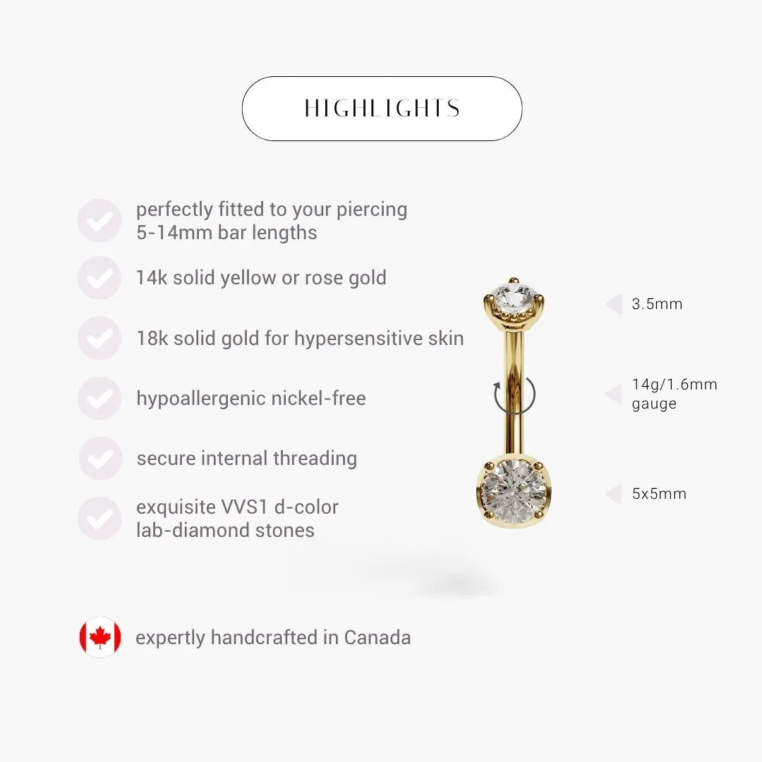 La Femme Orb 0.8 ct. Diamond Belly Ring