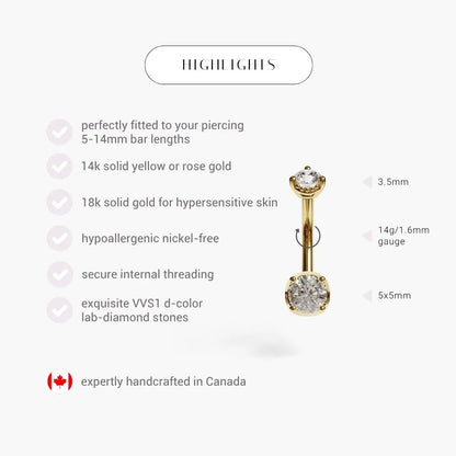 La Femme Orb 0.8 ct. Diamond Belly Ring