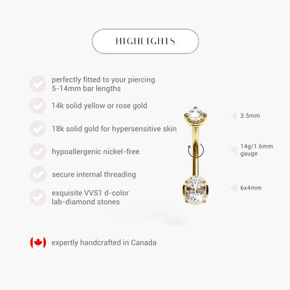 La Femme Oval 0.7 ct. Diamond Belly Ring