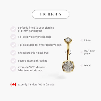 La Femme Orb 1.1 ct. Diamond Belly Ring