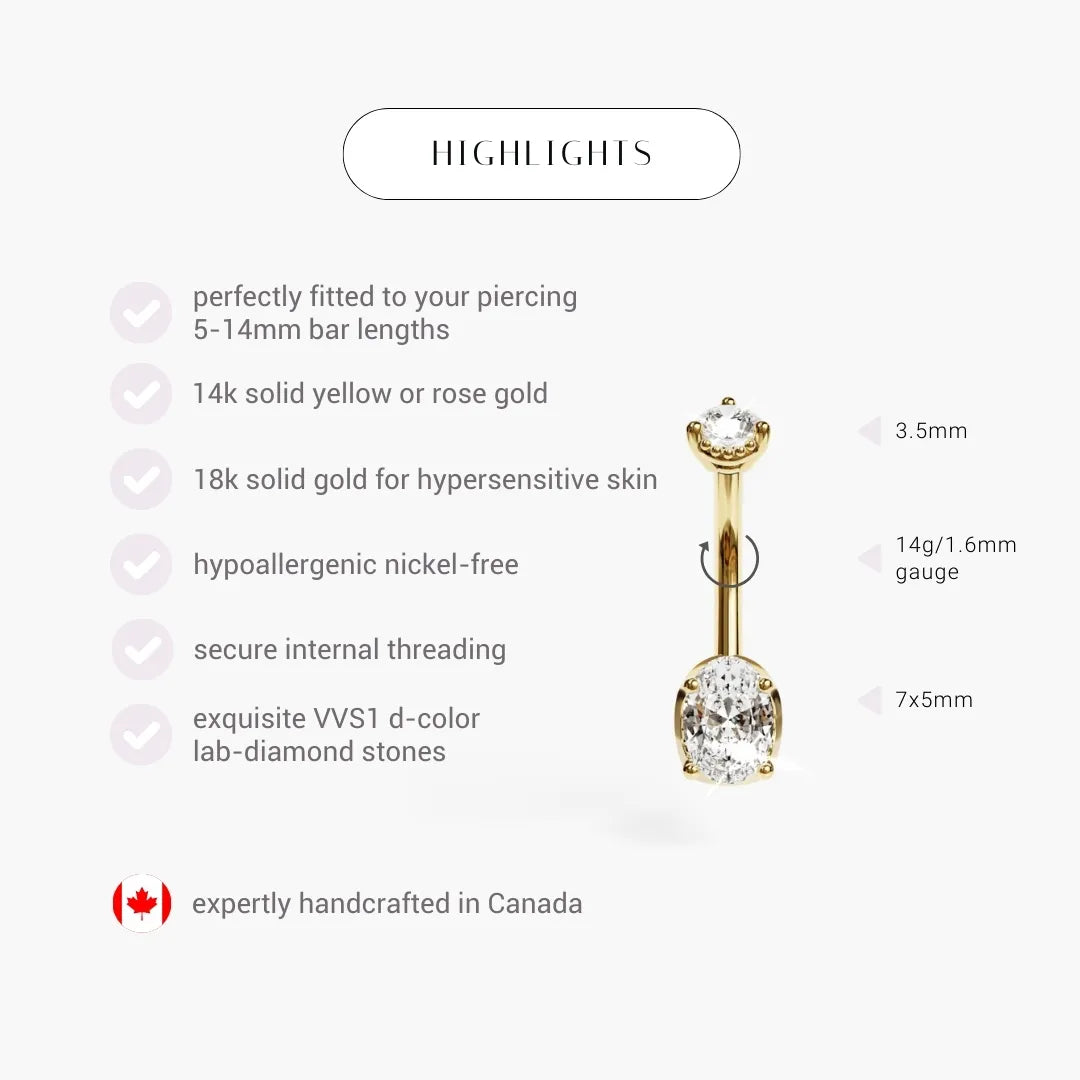 La Femme Oval 0.9 ct. Diamond Belly Ring