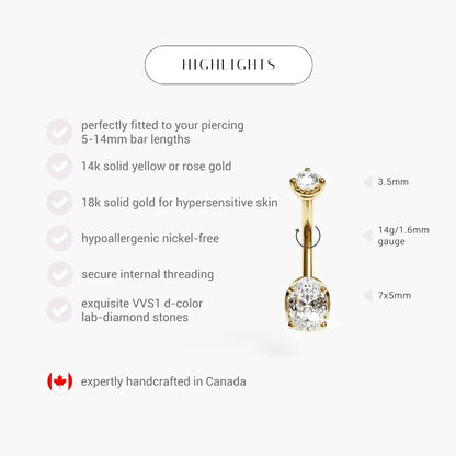 La Femme Oval 0.9 ct. Diamond Belly Ring