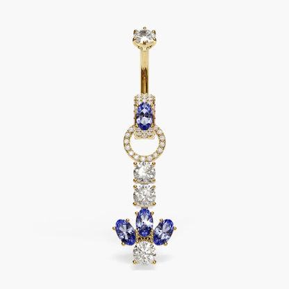 Angel Dome Sapphire Moissanite Belly Ring