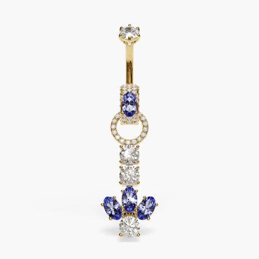 Angel Dome Sapphire Moissanite Belly Ring