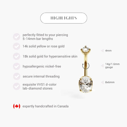 La Femme Oval 1.4 ct. Diamond Belly Ring