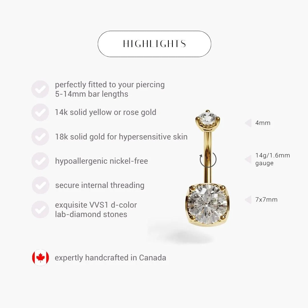 La Femme Orb 1.5 ct. Diamond Belly Ring