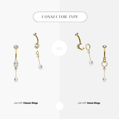 Pearl Drop Charm Yellow & Rose Gold