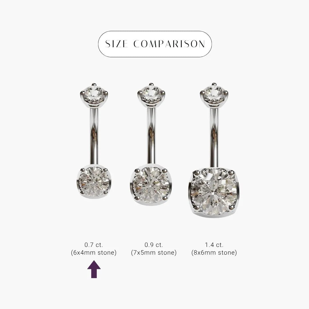 La Femme Orb 0.8ct. Diamond Belly Ring White Gold