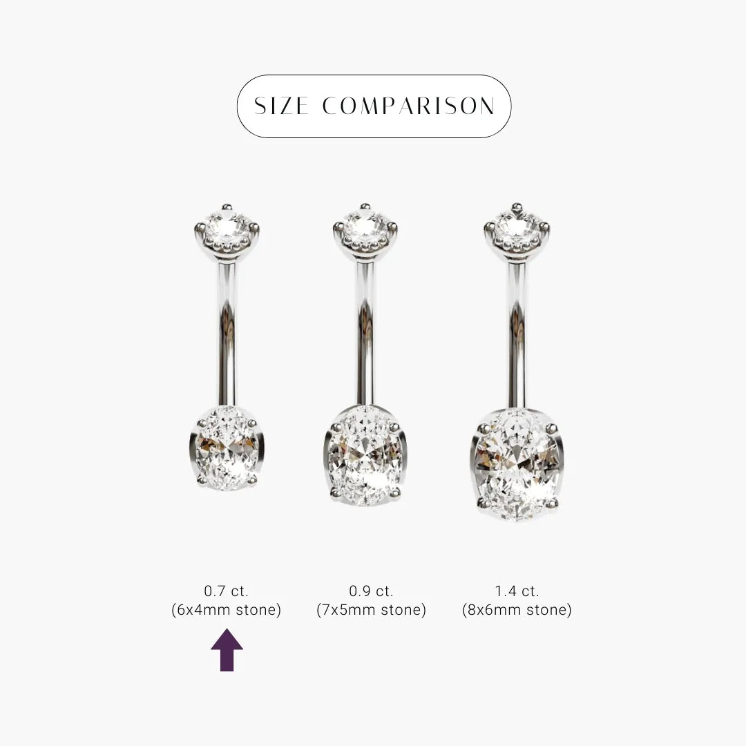 La Femme Oval 0.7 ct. Diamond Belly Ring White Gold