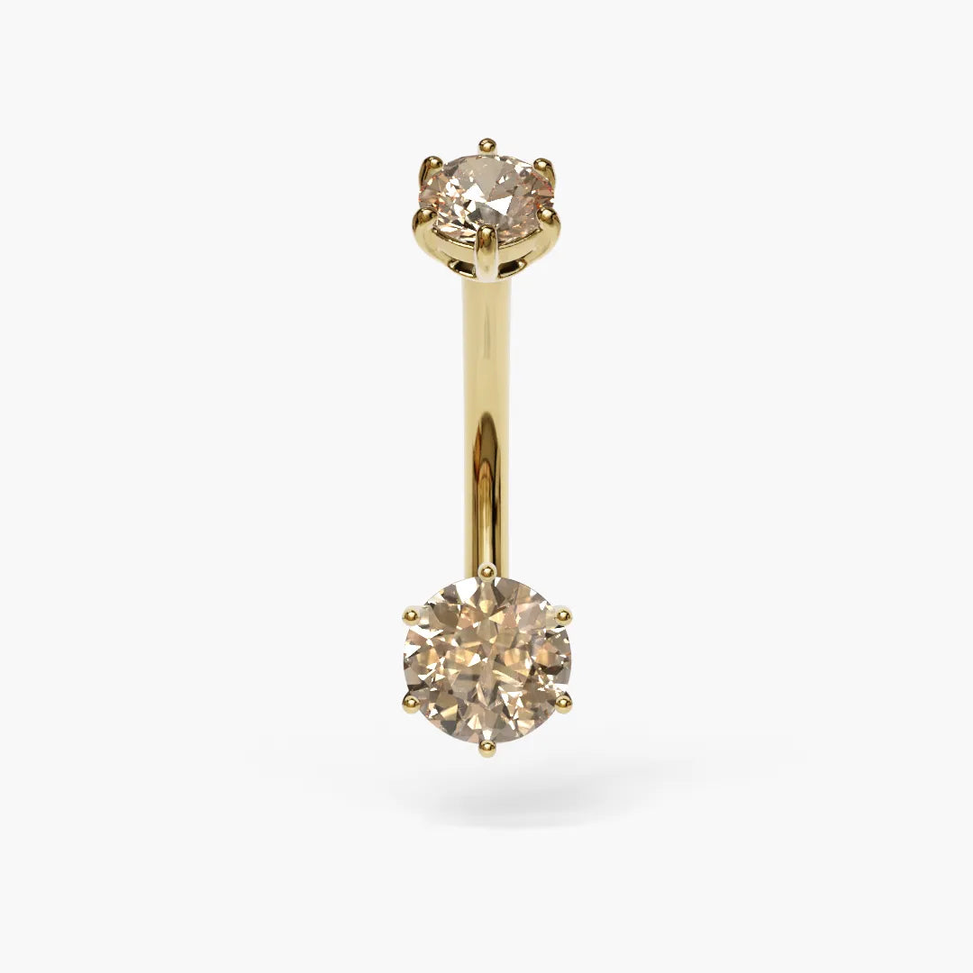 Champagne 0.8 ct. Moissanite Belly Ring