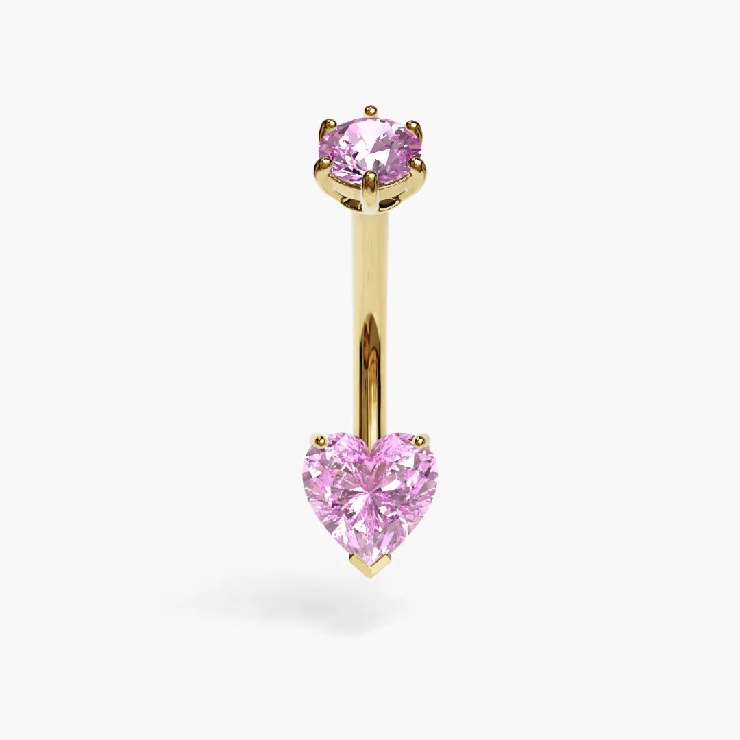 Cosmopolitan 1.0 ct. Heart Moissanite Belly Ring