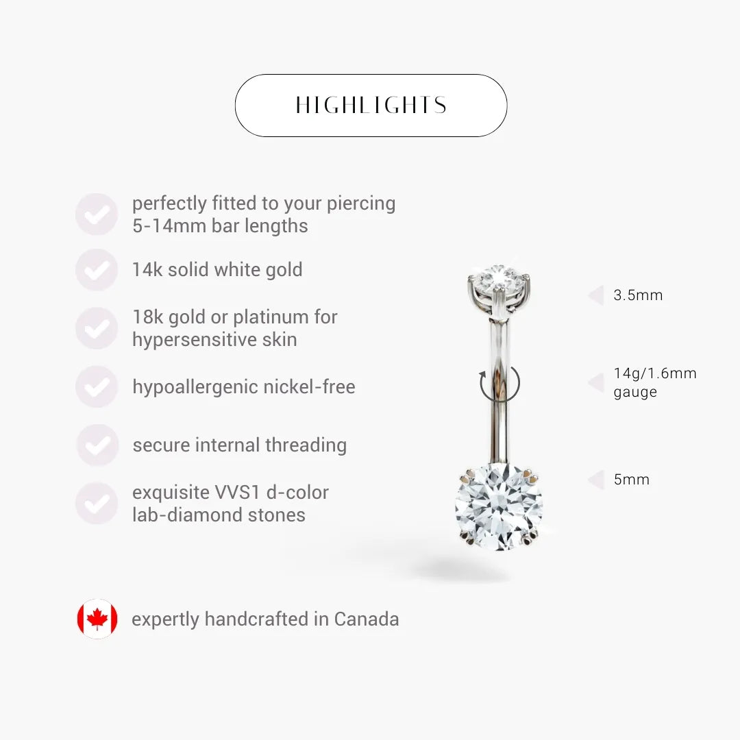 La Seule 0.8 ct. Diamond Belly Ring White Gold