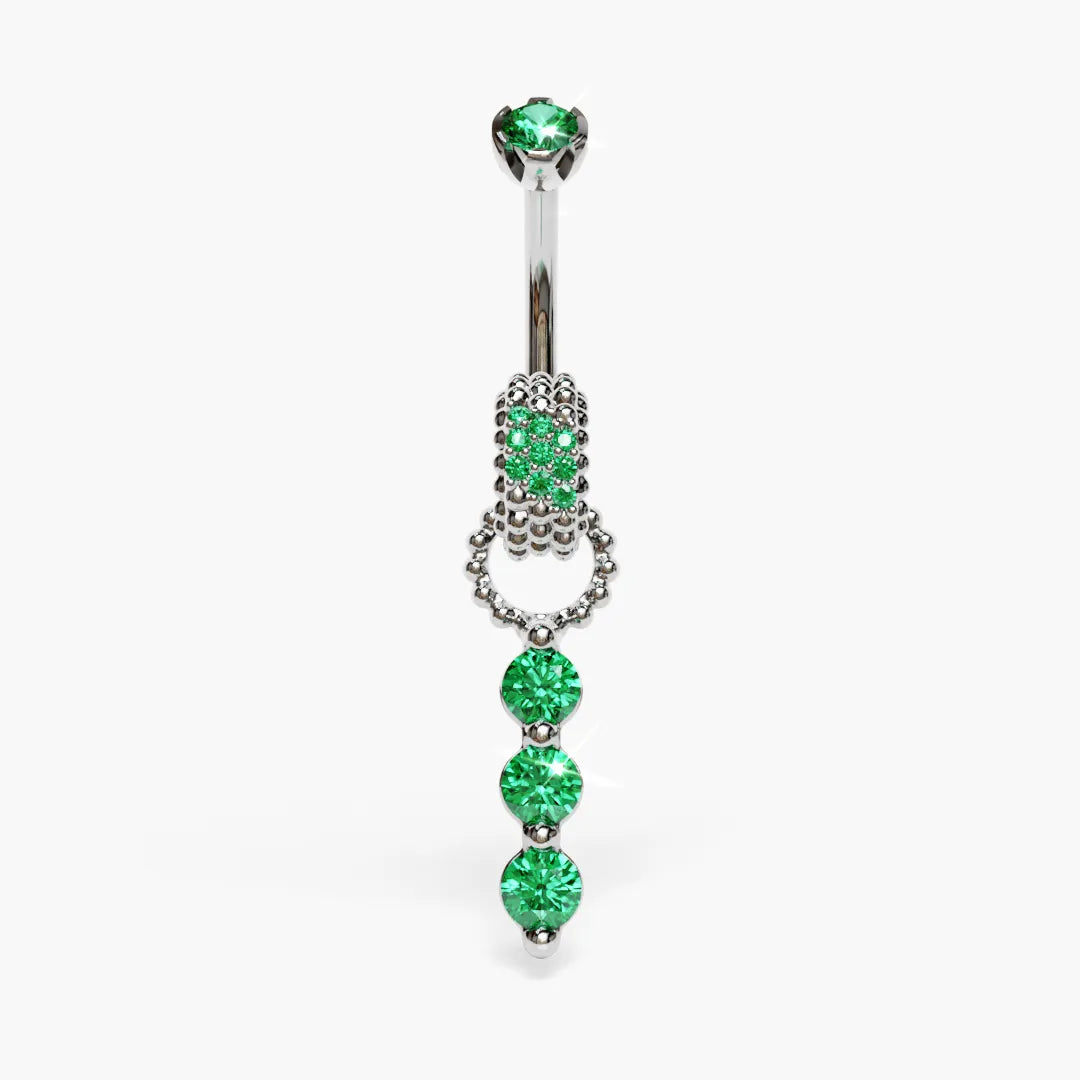 Siren Dome Belly Ring White Gold