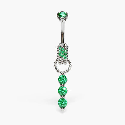 Siren Dome Belly Ring White Gold