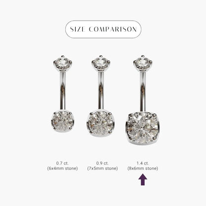 La Femme Orb 1.5 ct. Diamond Belly Ring White Gold