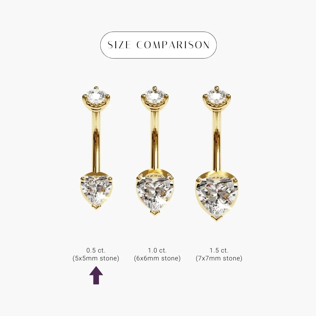 La Femme Heart 0.5 ct. Diamond Belly Ring