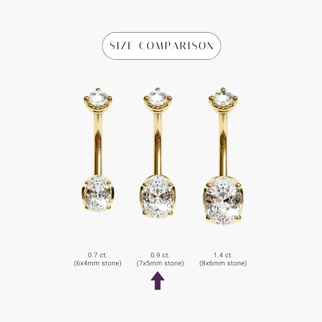 La Femme Oval 0.9 ct. Diamond Belly Ring