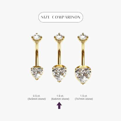 La Femme Heart 1.0 ct. Diamond Belly Ring