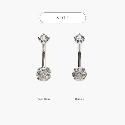 La Femme Orb 0.8ct. Diamond Belly Ring White Gold