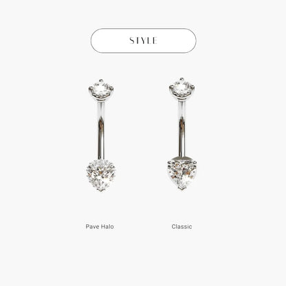 La Femme Heart 0.5 ct. Diamond Belly Ring White Gold