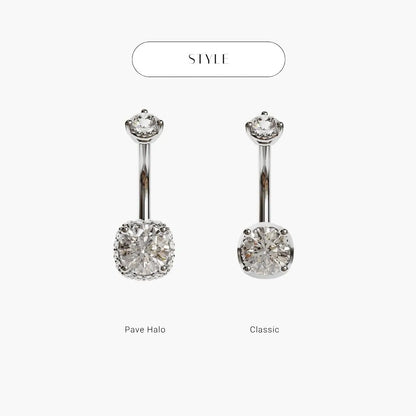 La Femme Orb 1.1 ct. Diamond Belly Ring White Gold