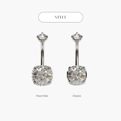 La Femme Orb 1.5 ct. Diamond Belly Ring White Gold