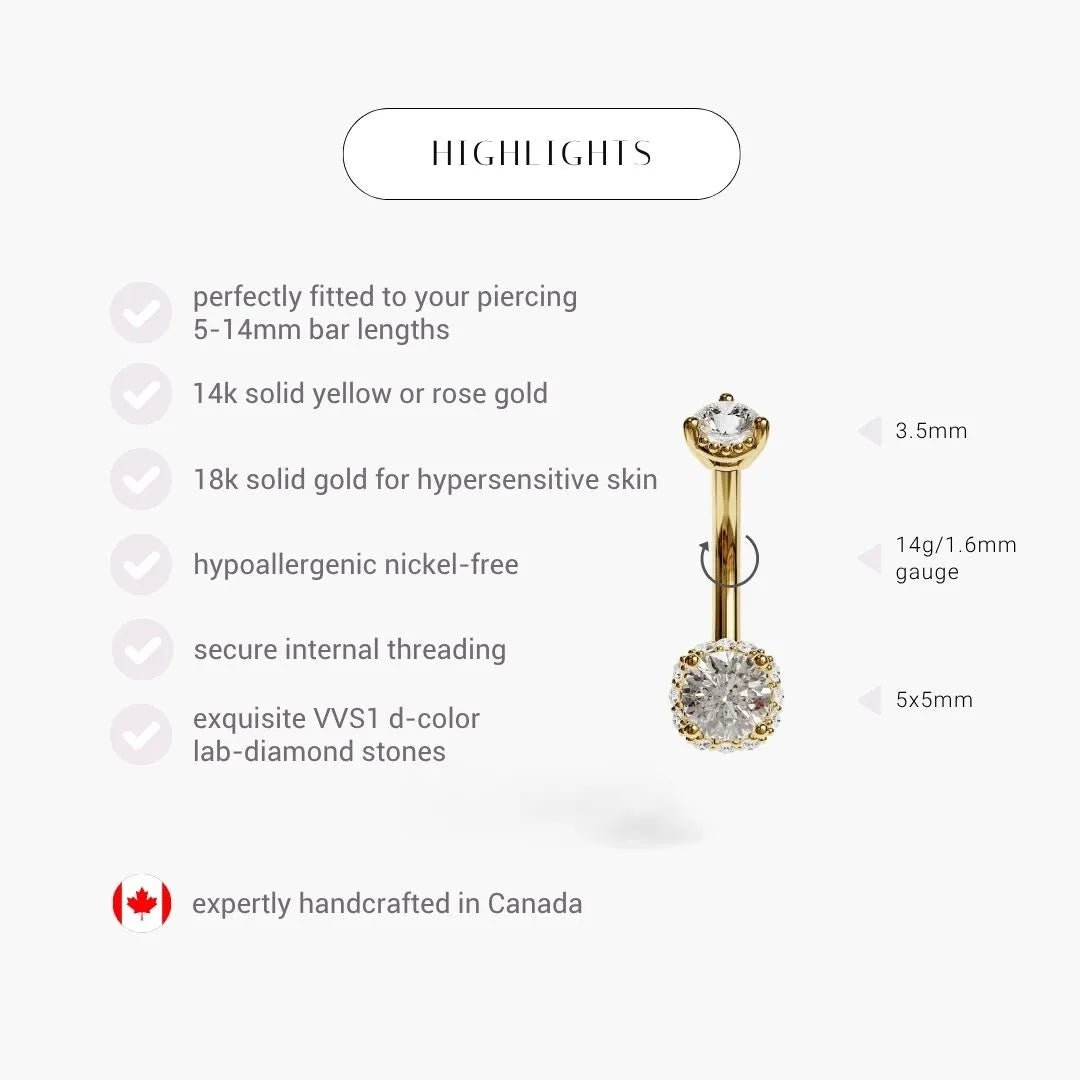 La Femme Orb Pavé 0.8 ct. Diamond Belly Ring