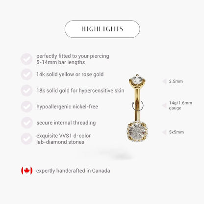 La Femme Orb Pavé 0.8 ct. Diamond Belly Ring