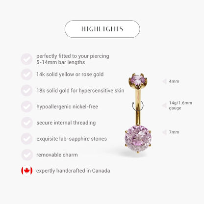 Cosmopolitan 1.5 ct. Sapphire Belly Ring