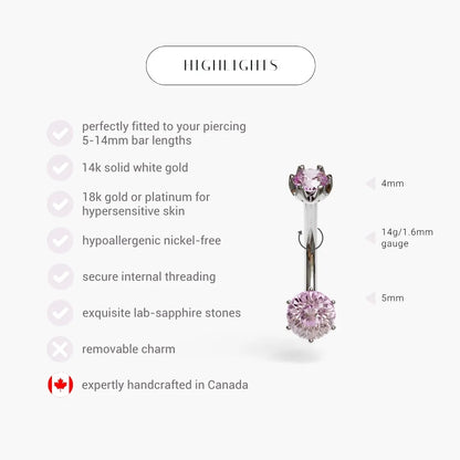 Cosmopolitan 0.8 ct. Sapphire Belly Ring White Gold