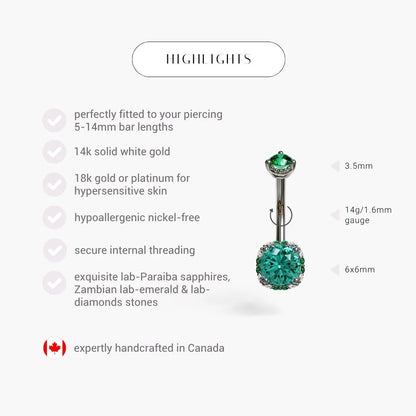 La Femme Siren Call 1.1 ct. Belly Ring White Gold