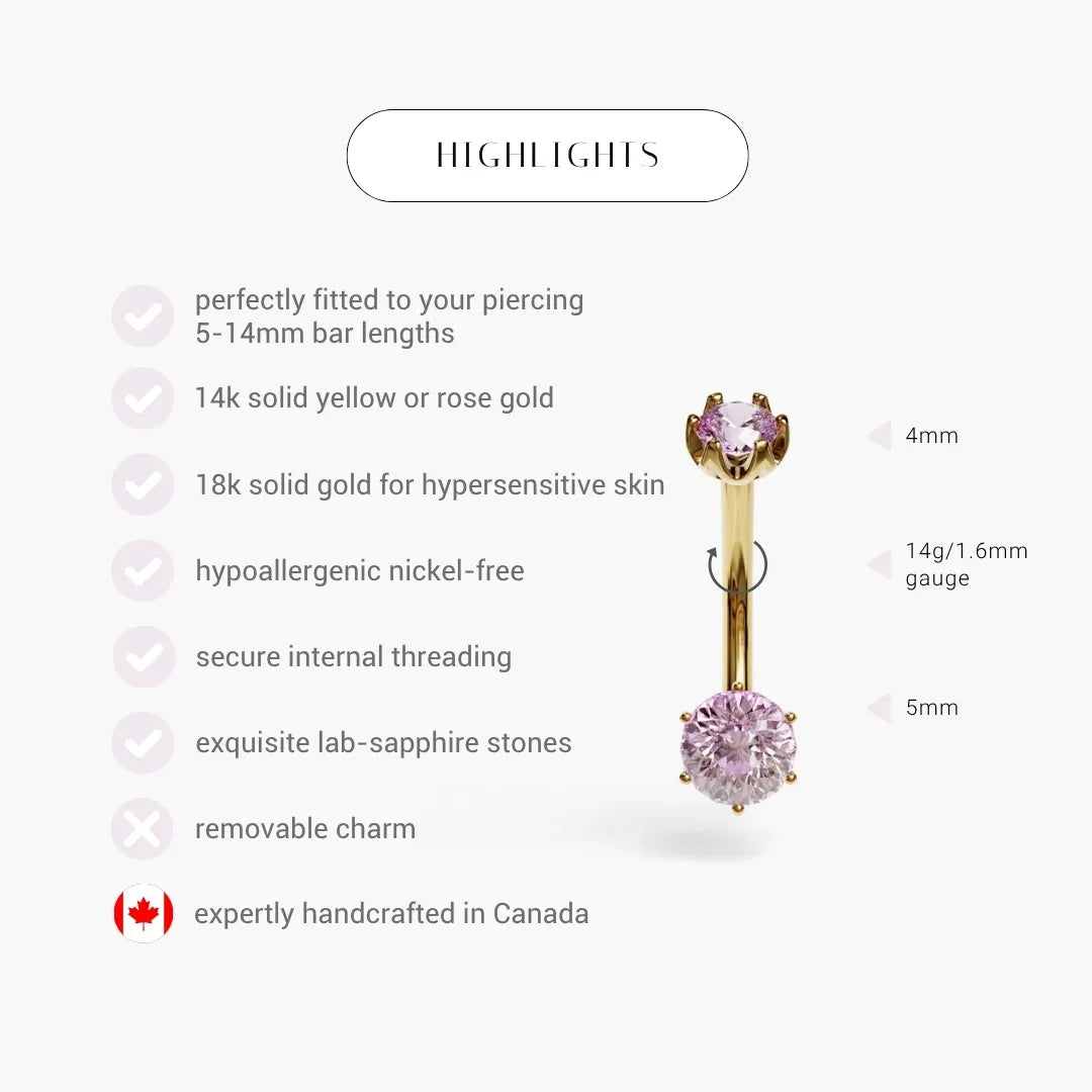 Cosmopolitan 0.8 ct. Sapphire Belly Ring