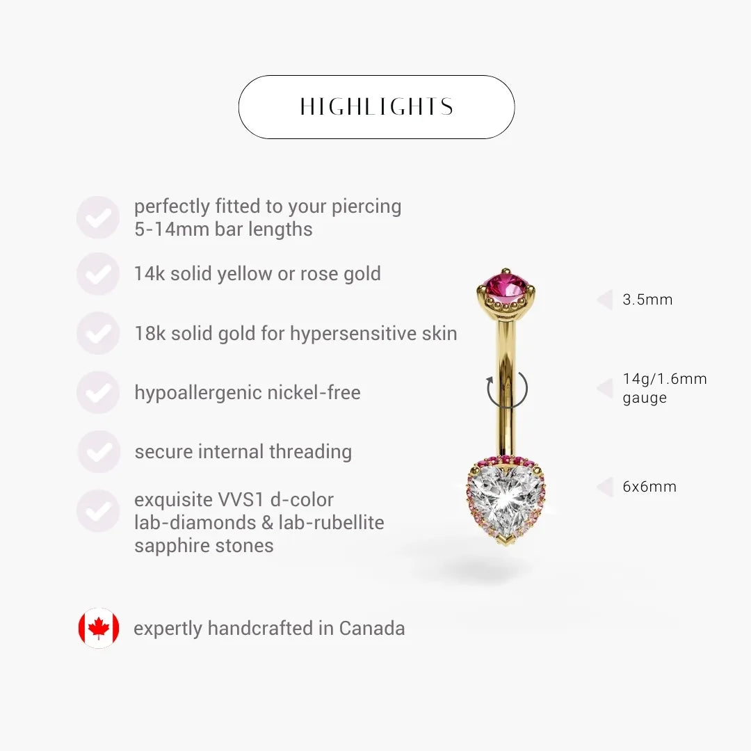 La Femme Blush Halo Pavé 1.0 ct. Belly Ring