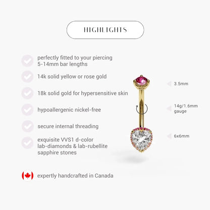 La Femme Blush Halo Pavé 1.0 ct. Belly Ring