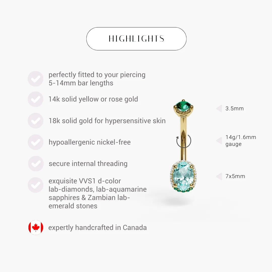 La Femme Azure Pavé 0.9 ct. Belly Ring