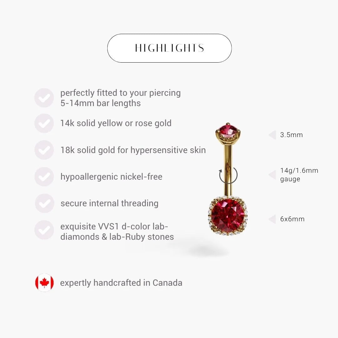 La Femme Cherry 1.1 ct. Belly Ring