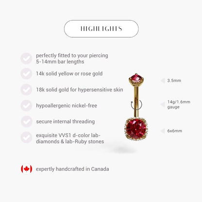 La Femme Cherry 1.1 ct. Belly Ring