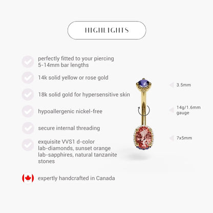 La Femme Ember Pavé 0.9 ct. Belly Ring