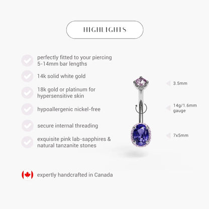 La Femme Velvet Pavé 0.9 ct. Belly Ring White Gold