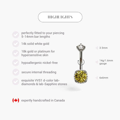 La Femme Honey 1.1 ct. Belly Ring White Gold