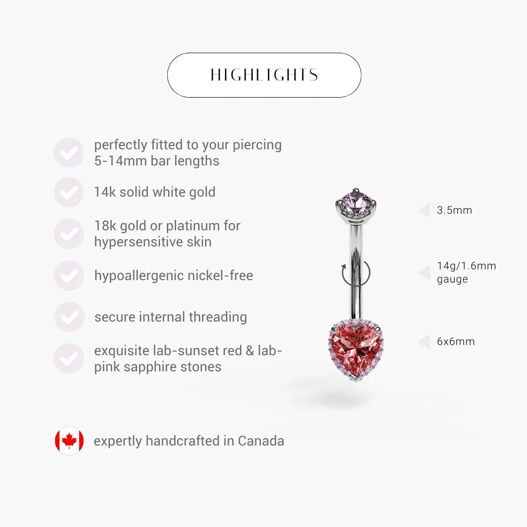 La Femme Blush Pavé 1.0 ct. Belly Ring White Gold