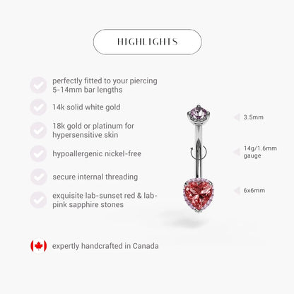 La Femme Blush Pavé 1.0 ct. Belly Ring White Gold